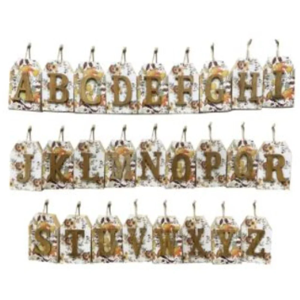 8”‎ Monogrammed Wood Tabletop Fall Foliage Tag By Ashland - Letter “L”